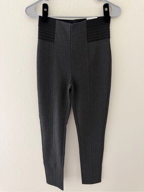 Zara Dark Gray High-Waist Ribbed Ponte Leggings